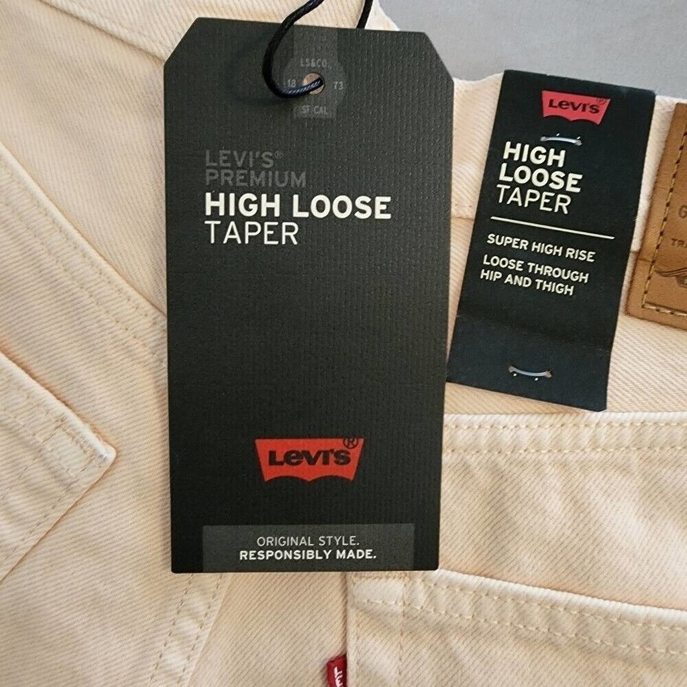 Levi's‎ x Free People high loose taper high rise peach colored jeans size 26 New - Picture 12 of 13